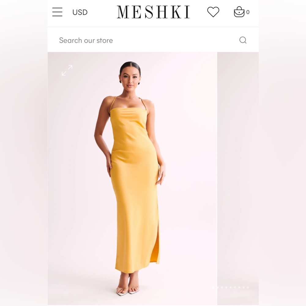 Meshki Sydney Slip Maxi Dress Yellow